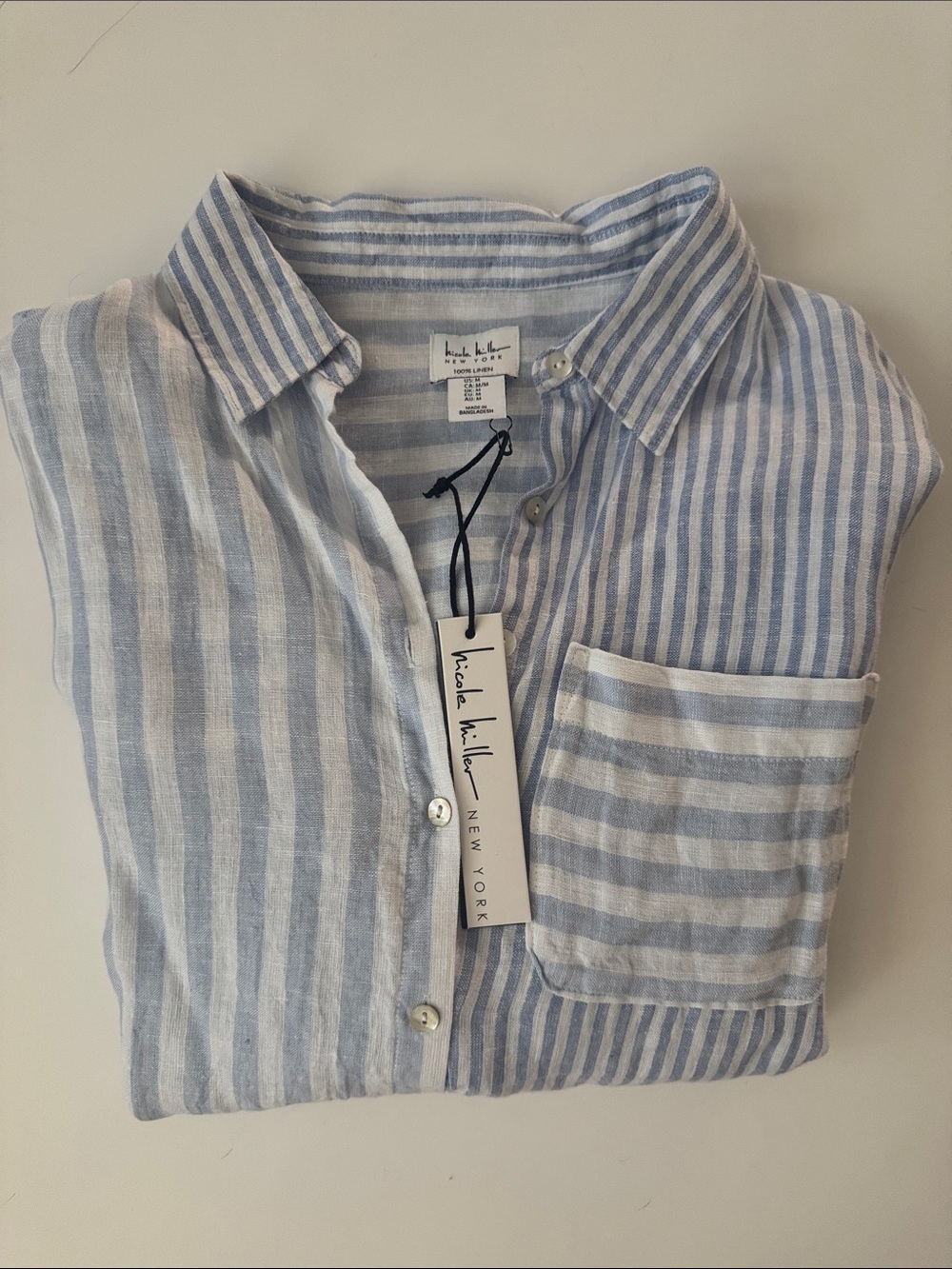 Nicole Miller striped linen top